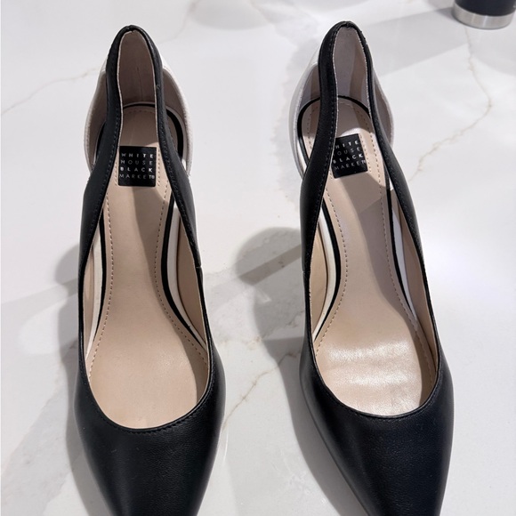 White House Black Market Shoes - White House Black Market Black Pointed-Toe Slingback Heels, Size 9